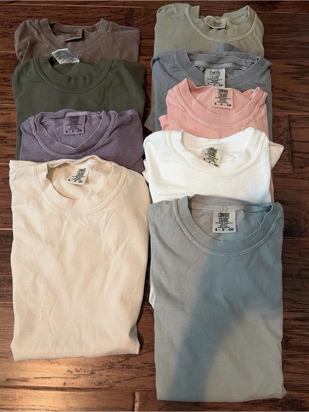 10 Comfort Colors Men's Classic Crewneck Tee - Multi Color Small